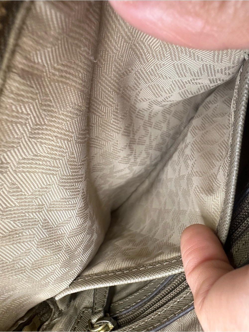 Michael Kors Gray-Taupe Crossbody Bag with Chain Strap - Picture 5 of 5